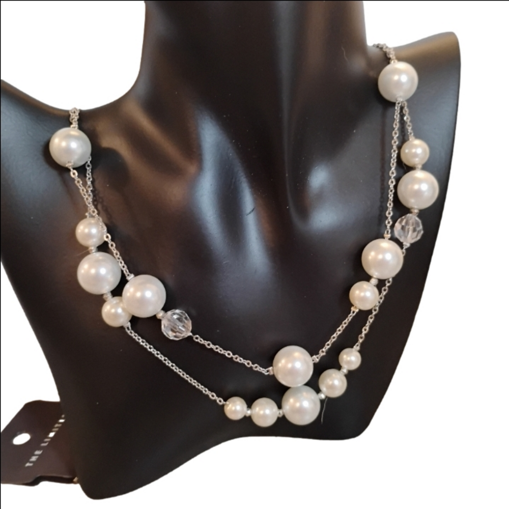The Limited Simulated Pearl Embellished Silver Tone Layered Necklace